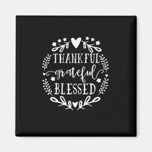 Thankful Grateful Blessed Comfy Fall Magnet