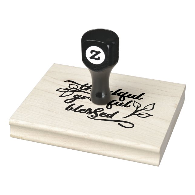 Thankful, Grateful, Blessed | Craft Stamper Rubber Stamp (Stamp)