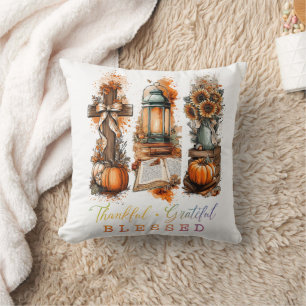 Thankful Grateful Blessed Cushion