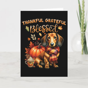 Thankful Grateful Blessed Dachshund Dog Fall Y'all Card