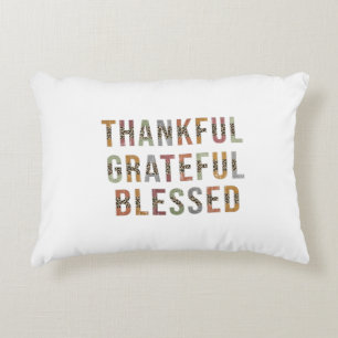 Thankful, Grateful, Blessed Decorative Cushion