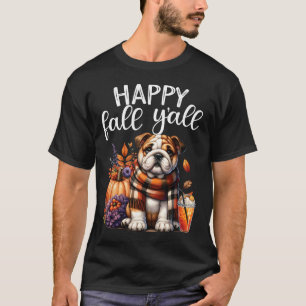 Thankful Grateful Blessed English Bulldog Fall Y'a T-Shirt
