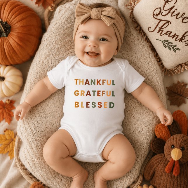 Thankful Grateful Blessed – Fall Baby Bodysuit (Creator Uploaded)