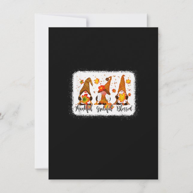Thankful Grateful Blessed Fall Gnomes Autumn Thank Invitation (Front)