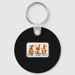 Thankful Grateful Blessed Fall Gnomes Autumn Thank Key Ring