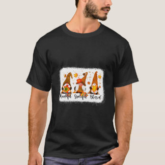 Thankful Grateful Blessed Fall Gnomes Autumn Thank T-Shirt