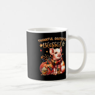 Thankful Grateful Blessed Farm Animal Pig Fall Y'a Coffee Mug