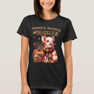 Thankful Grateful Blessed Farm Pig T-Shirt
