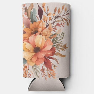 Thankful grateful blessed Floral Thanksgiving Seltzer Can Cooler