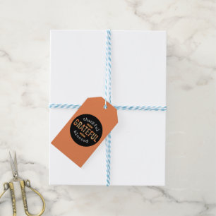 Thankful Grateful Blessed Fun Leopard Print Fall Gift Tags