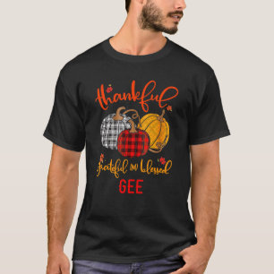 Thankful Grateful Blessed Gee Autumn Fall Pumpkin  T-Shirt