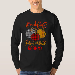 Thankful Grateful Blessed Grammy Autumn Fall Pumpk T-Shirt