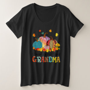 Thankful Grateful Blessed Grammy Pumpkins Thanksgi Plus Size T-Shirt