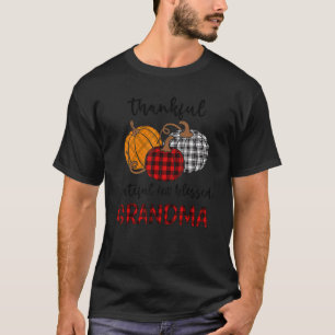 Thankful Grateful Blessed Grandma Plaid Thanksgiv T-Shirt