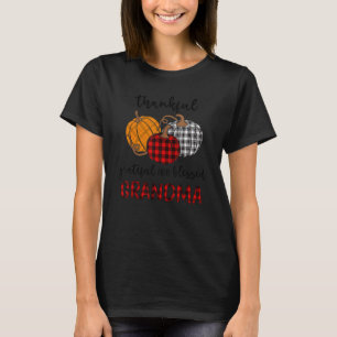 Thankful Grateful Blessed Grandma Plaid  Thanksgiv T-Shirt
