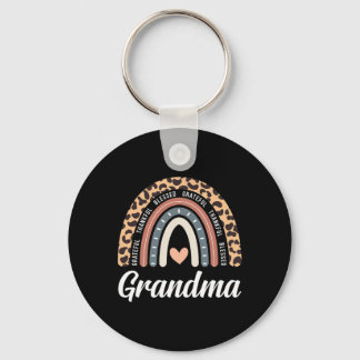Thankful Grateful Blessed Grandma Thanksgiving Rai Key Ring