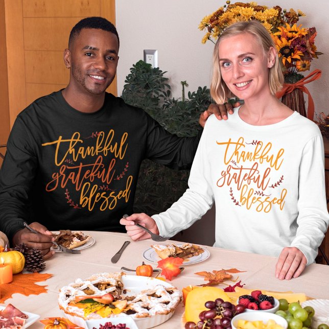 Thankful Grateful Blessed Gratitude Thanksgiving T-Shirt (Creator Uploaded)