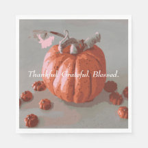 Thankful Grateful Blessed Grey Fall Pumpkin