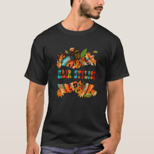 Thankful Grateful Blessed Hair Stylist Pumpkin Aut T-Shirt