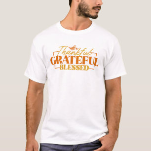 Thankful Grateful Blessed Halloween Groovy Fall T-Shirt