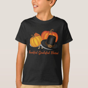 Thankful Grateful Blessed Halloween Thanksgiving T-Shirt