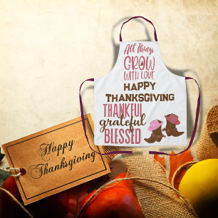 Thankful, Grateful, Blessed, Happy Thanksgiving   Apron