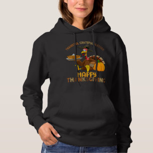 Thankful Grateful Blessed Happy Thanksgiving Girls Hoodie