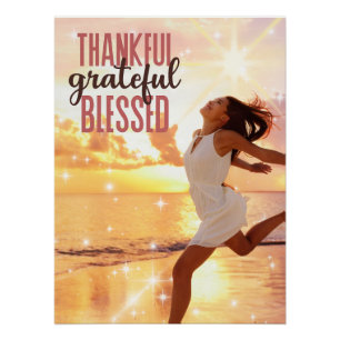 Thankful Grateful Blessed: Joyful Beach Run Poste Poster