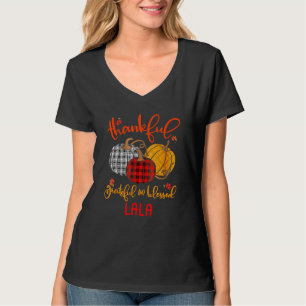 Thankful Grateful Blessed Lala Autumn Fall Pumpkin T-Shirt