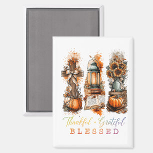 Thankful Grateful Blessed Magnet
