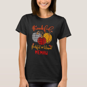Thankful Grateful Blessed Memaw Autumn Fall Pumpki T-Shirt