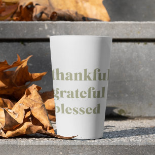 Thankful Grateful Blessed   Modern Thanksgiving  Latte Mug