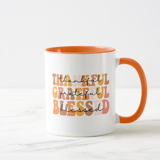 Thankful Grateful Blessed Mug (Right)