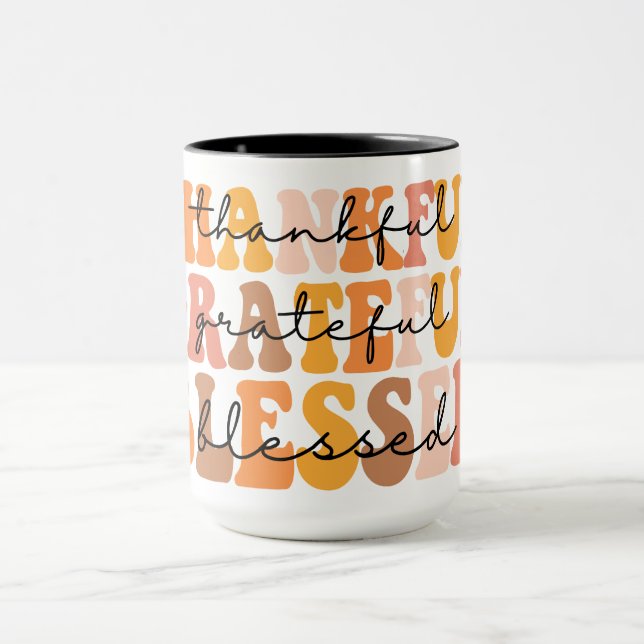 Thankful Grateful Blessed Mug (Center)