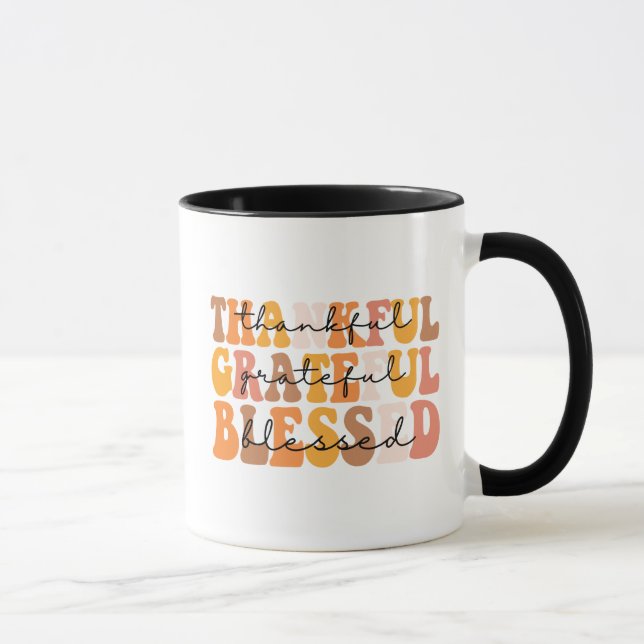 Thankful Grateful Blessed Mug (Right)