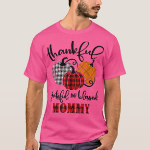Thankful Grateful Blessed Mummy Buffalo Plaid Than T-Shirt