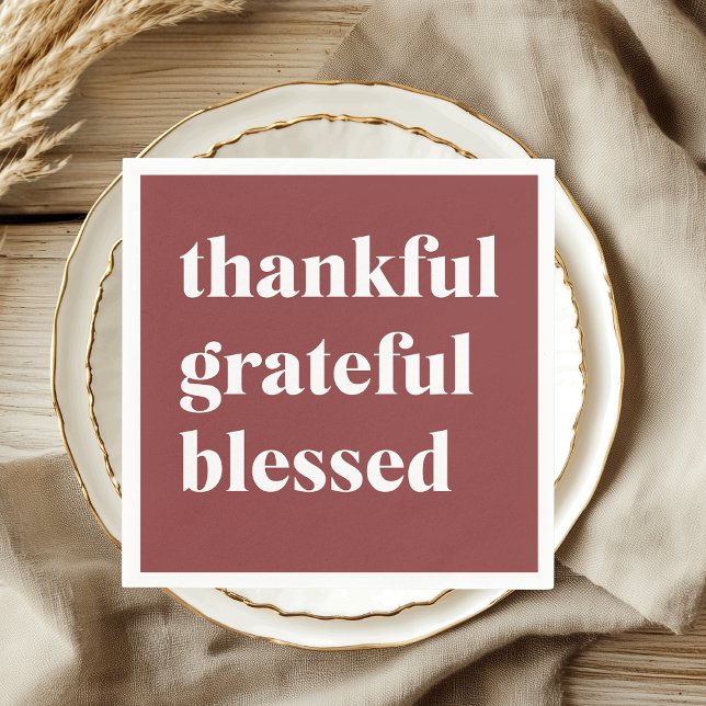 Thankful Grateful Blessed Napkin (Creator Uploaded)