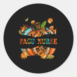 Thankful Grateful Blessed PACU Nurse Pumpkin Autum Classic Round Sticker