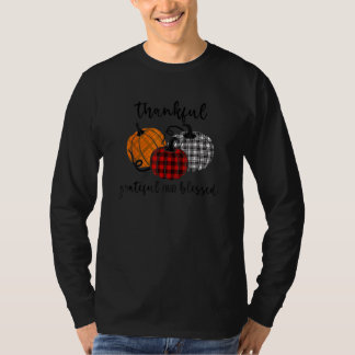 Thankful Grateful Blessed Plaid Thanksgiving Men T-Shirt