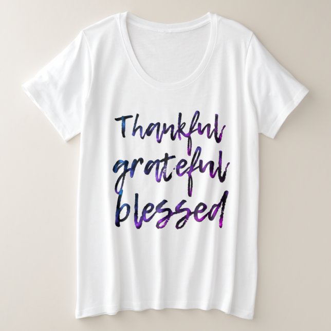 Thankful grateful blessed plus size T-Shirt (Design Front)