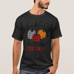 Thankful Grateful Blessed Pop Pop Buffalo Plaid Th T-Shirt