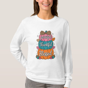 Thankful Grateful Blessed Pumpkin Kitchen   Fall A T-Shirt