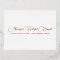 Thankful Grateful Blessed rose gold Thanksgiving