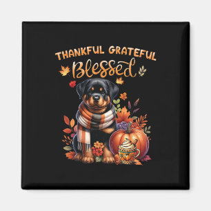 Thankful Grateful Blessed Rottweiler Dog Fall Y'al Magnet