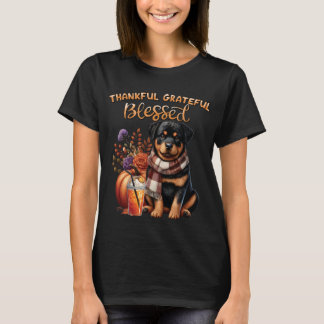 Thankful Grateful Blessed Rottweiler T-Shirt