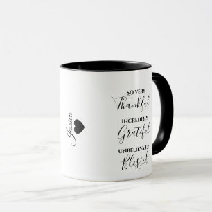 Thankful, Grateful, Blessed Script Mug