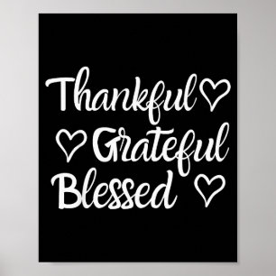 Thankful Grateful Blessed Shirt Thanksgiving Famil Poster