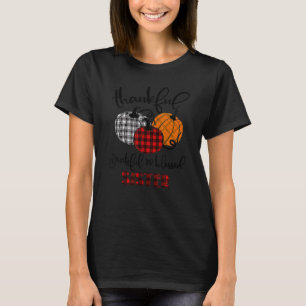 Thankful Grateful Blessed Sister Autumn Fall Pumpk T-Shirt