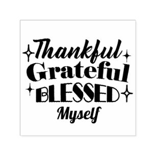 Thankful, Grateful, Blessed Sparkling Thanksgiving Self-inking Stamp