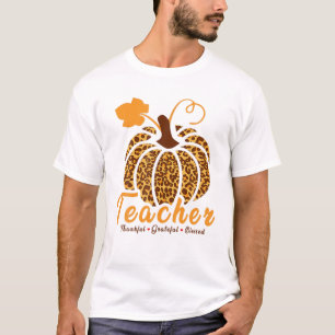 Thankful Grateful Blessed Teacher Autumn Fall Give T-Shirt